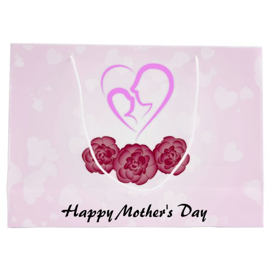 Bedankt Moeder met Anjer Bloem voor Moederdag Groot Cadeauzakje (Achterkant)