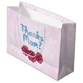 Bedankt Moeder met Anjer Bloem voor Moederdag Groot Cadeauzakje (Voorkant Gekanteld)