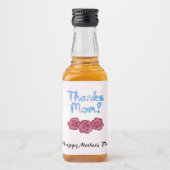 Bedankt Moeder met Anjer Bloem voor Moederdag Likeurfles Etiket (Voorkant)