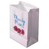 Bedankt Moeder met Anjer Bloem voor Moederdag Medium Cadeauzakje (Voorkant Gekanteld)
