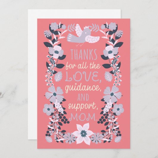 Bedankt, Moeder Scandinavische volkskunst waarderi Feestdagenkaart (Voorkant / Achterkant)