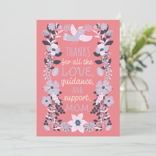 Bedankt, Moeder Scandinavische volkskunst waarderi Feestdagenkaart (Staand voorkant)