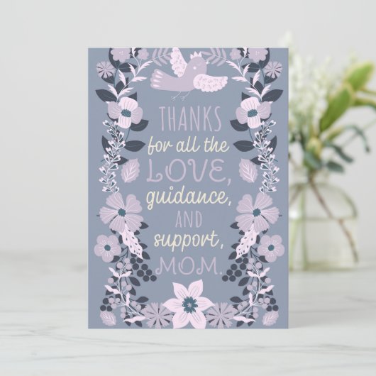 Bedankt, Moeder Scandinavische volkskunst waarderi Feestdagenkaart (Staand voorkant)