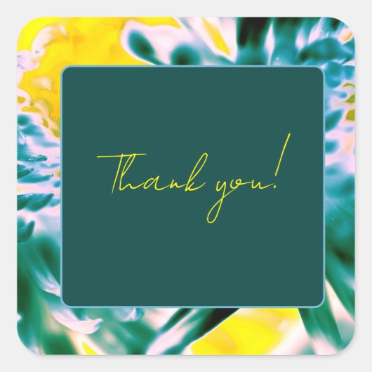 "Bedankt" Moeilijke kleuren Floral Sticker (Voorkant)