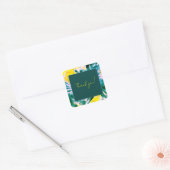 "Bedankt" Moeilijke kleuren Floral Sticker (Envelop)