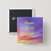 Bedankt moeten op GOD-toets staan Vierkante Button 5,1 Cm (Voorkant /achterkant)