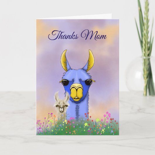 Bedankt Mom llama Moederdag Kaart (Voorkant)
