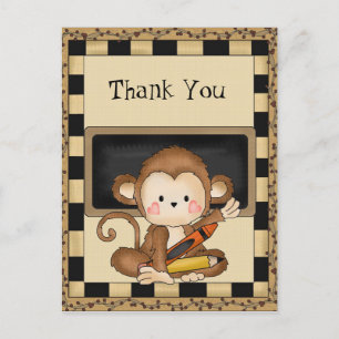 Bedankt Monkey School Briefkaart
