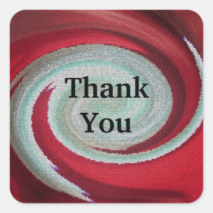 Bedankt Mosaic Red en Green Spiral Vierkante Sticker