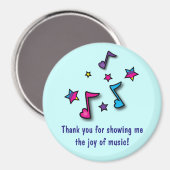 Bedankt: Music Teacher Notes and Stars Magneet (Voorkant / Achterkant)