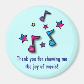 Bedankt: Music Teacher Notes and Stars Magneet (Voorkant)
