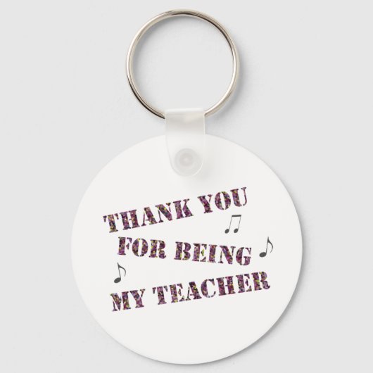 Bedankt Muziekleraar Muzieknotities Dank je Sleutelhanger (Voorkant)