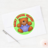 Bedankt naar een zeer speciale hulpvrijwilliger ronde sticker (Envelop)