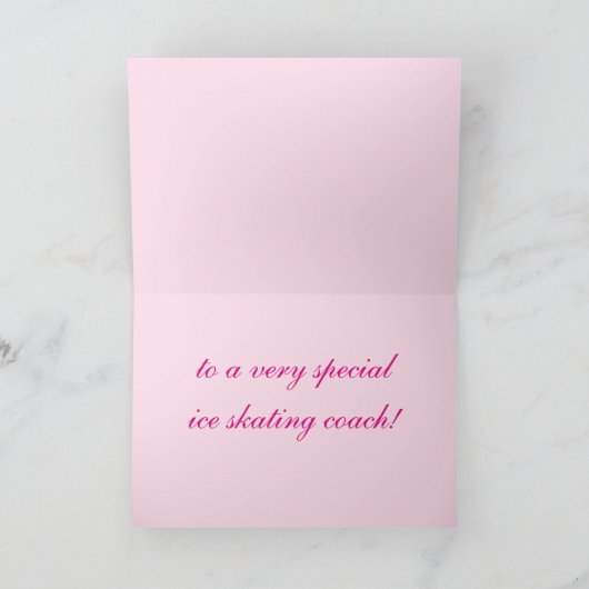 Bedankt naar ijsklare maagkaart met roze Schaats (Binnen)