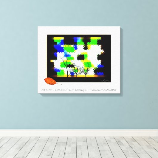 Bedankt najaar canvas afdruk (Insitu (Houten vloer))