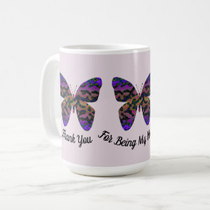Bedankt Nanny Appreciation Bright Butterfly Koffiemok