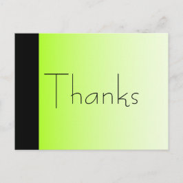 Bedankt Neon groen en zwart Briefkaart