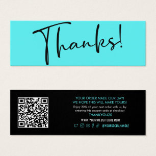 Bedankt! Neon Moderne Korting met QR-code Invoegen Mini Visitekaartjes
