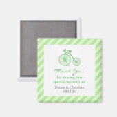 Bedankt Neutral Green Baby shower Favor Magnet (Voorkant / Achterkant)