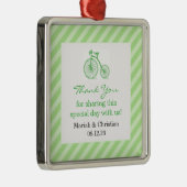 Bedankt Neutral Green Baby shower Favor Ornament (Rechts)