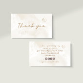 Bedankt Neutral Pastel White Marble Social Media Visitekaartje