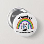 Bedankt NHS Artsen Verpleegkundigen Wetenschappers Ronde Button 5,7 Cm (Voorkant /achterkant)