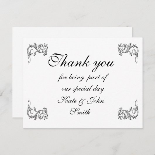 Bedankt notitie Sjabloon Briefkaart (Voorkant / Achterkant)