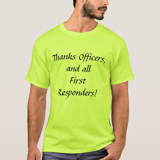 Bedankt officieren en alle eerstehulpverleners t-shirt (Voorkant)