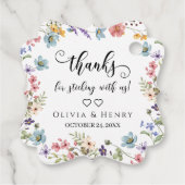 Bedankt om bij ons te blijven bloemengunst bedankjes labels (Achterkant)