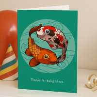 Bedankt om daar te zijn Koi Carp Fish Cartoon