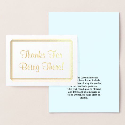 "Bedankt om daar te zijn!" Wenskaart Folie Kaarten (Display)