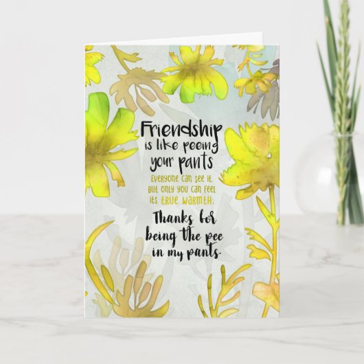 Bedankt om de Pee te zijn in mijn ouders Kaart (Voorkant)