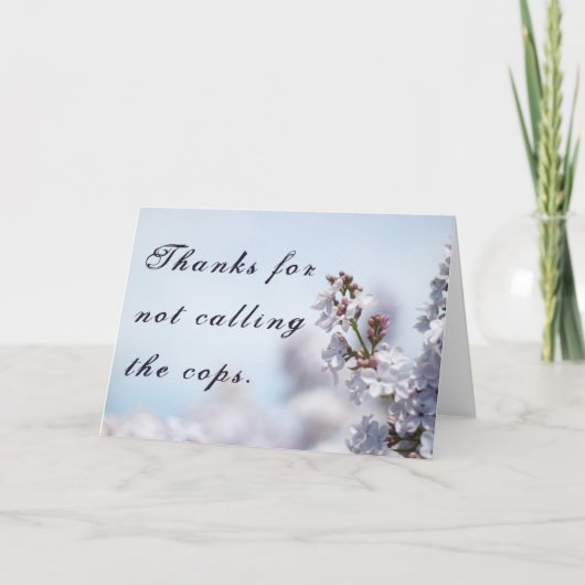 Bedankt om de politie niet te bellen (Voorkant)