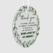 Bedankt om deel uit te maken van mijn reis ornament (voorkant)