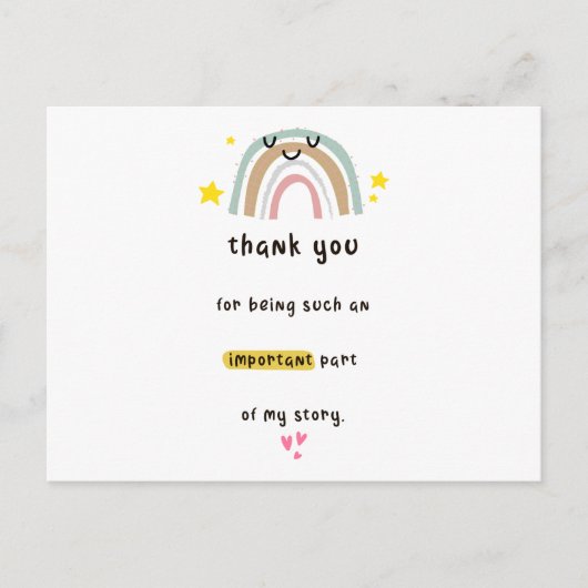 Bedankt om deel uit te maken van mijn verhaal Kaar Briefkaart (Voorkant)