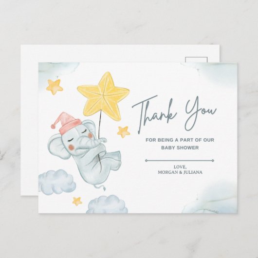 Bedankt om deel uit te maken van ons baby shower briefkaart (Voorkant / Achterkant)