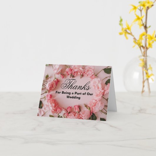 Bedankt om deel uit te maken van onze bruiloft dan kaart (Gele Bloem)