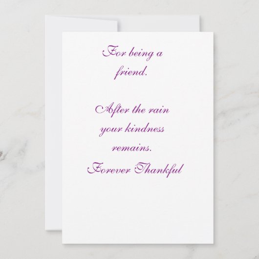 Bedankt om een constante vriend te zijn kaart (Achterkant)
