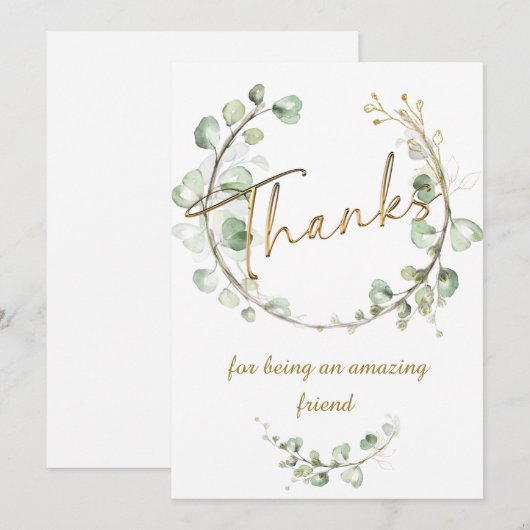 Bedankt om een geweldige vriend te zijn kaart (Voorkant / Achterkant)