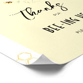 Bedankt om hier minimalistische bijenverjaardag te poster (Hoek)