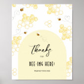 Bedankt om hier minimalistische bijenverjaardag te poster (Voorkant)