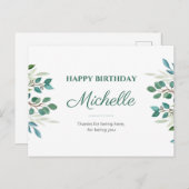 Bedankt om hier te zijn, omdat je je bent Birthday Briefkaart (Voorkant / Achterkant)