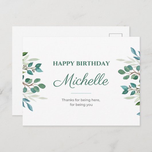 Bedankt om hier te zijn, omdat je je bent Birthday Briefkaart (Voorkant / Achterkant)