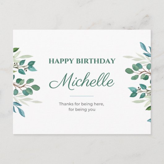 Bedankt om hier te zijn, omdat je je bent Birthday Briefkaart (Voorkant)