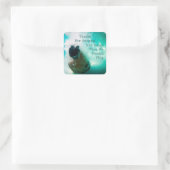 Bedankt om in actie te komen vierkante sticker (Tas)