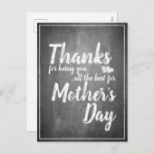 Bedankt om jou te zijn! Moederdag-alkbord Feestdagenkaart (Voorkant / Achterkant)