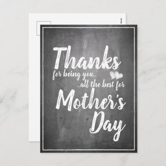Bedankt om jou te zijn! Moederdag-alkbord Feestdagenkaart (Voorkant / Achterkant)