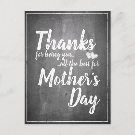 Bedankt om jou te zijn! Moederdag-alkbord Feestdagenkaart (Voorkant)