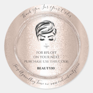 Bedankt om Logo kortingscode Cosmetics te bestelle Ronde Sticker
