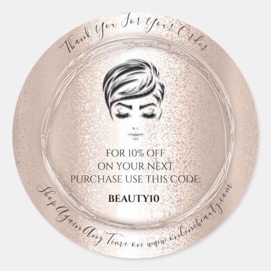 Bedankt om Logo kortingscode Cosmetics te bestelle Ronde Sticker (Voorkant)